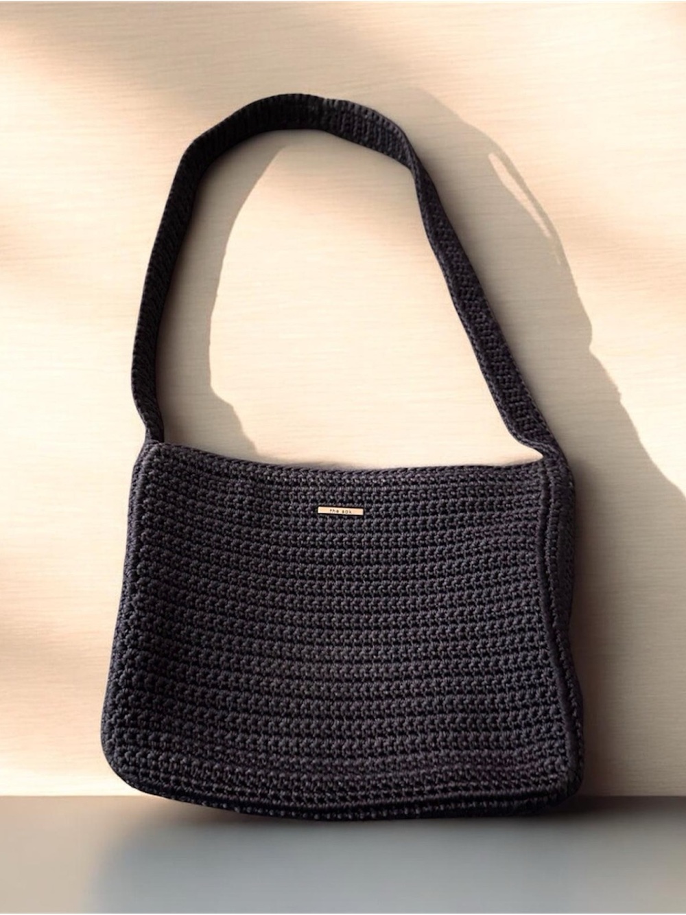 The Sak Navy Crochet Woven Knit Small Crossbody Bag Purse Boho Y2K 90s